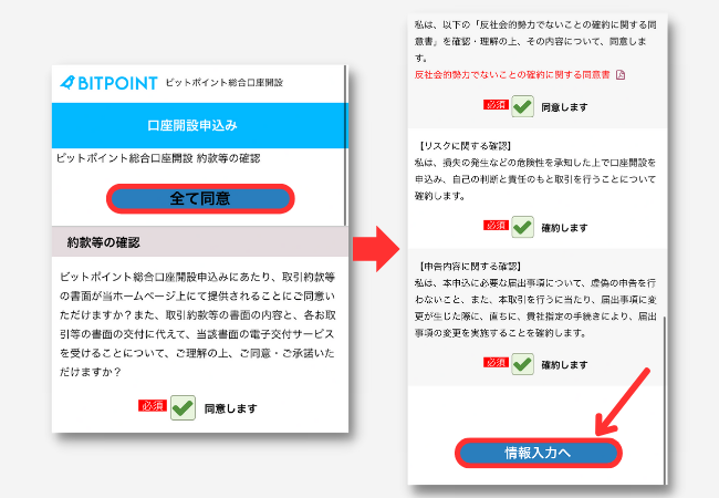 BITPOINTで口座開設する手順6