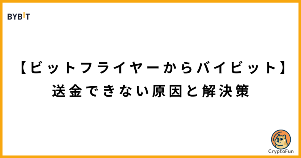 【ビットフライヤーからバイビット】送金できない原因と解決策