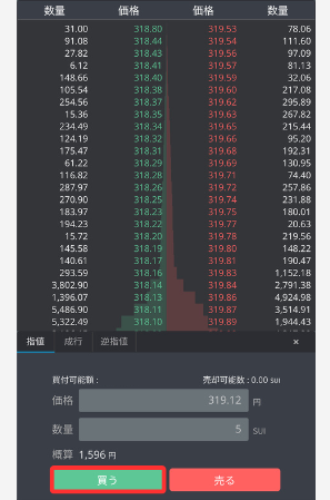 【ビットポイント】取引所（BITPOINT PRO）で仮想通貨SUIを買う手順3