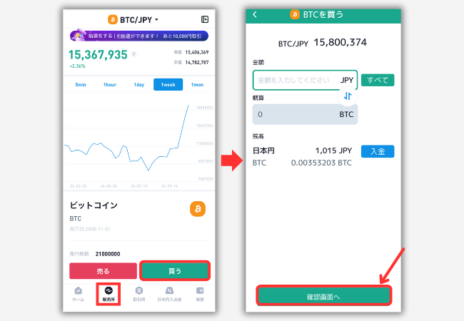 【ビットトレード】ビットコインを買う手順