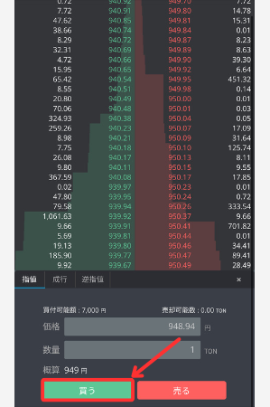 【ビットポイント】取引所で仮想通貨TON（トンコイン）を買う手順3