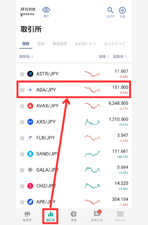 ビットバンクで仮想通貨ADAを買う手順1