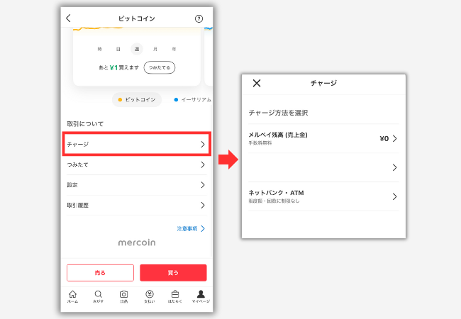 【メルカリ】イーサリアムを買う手順1