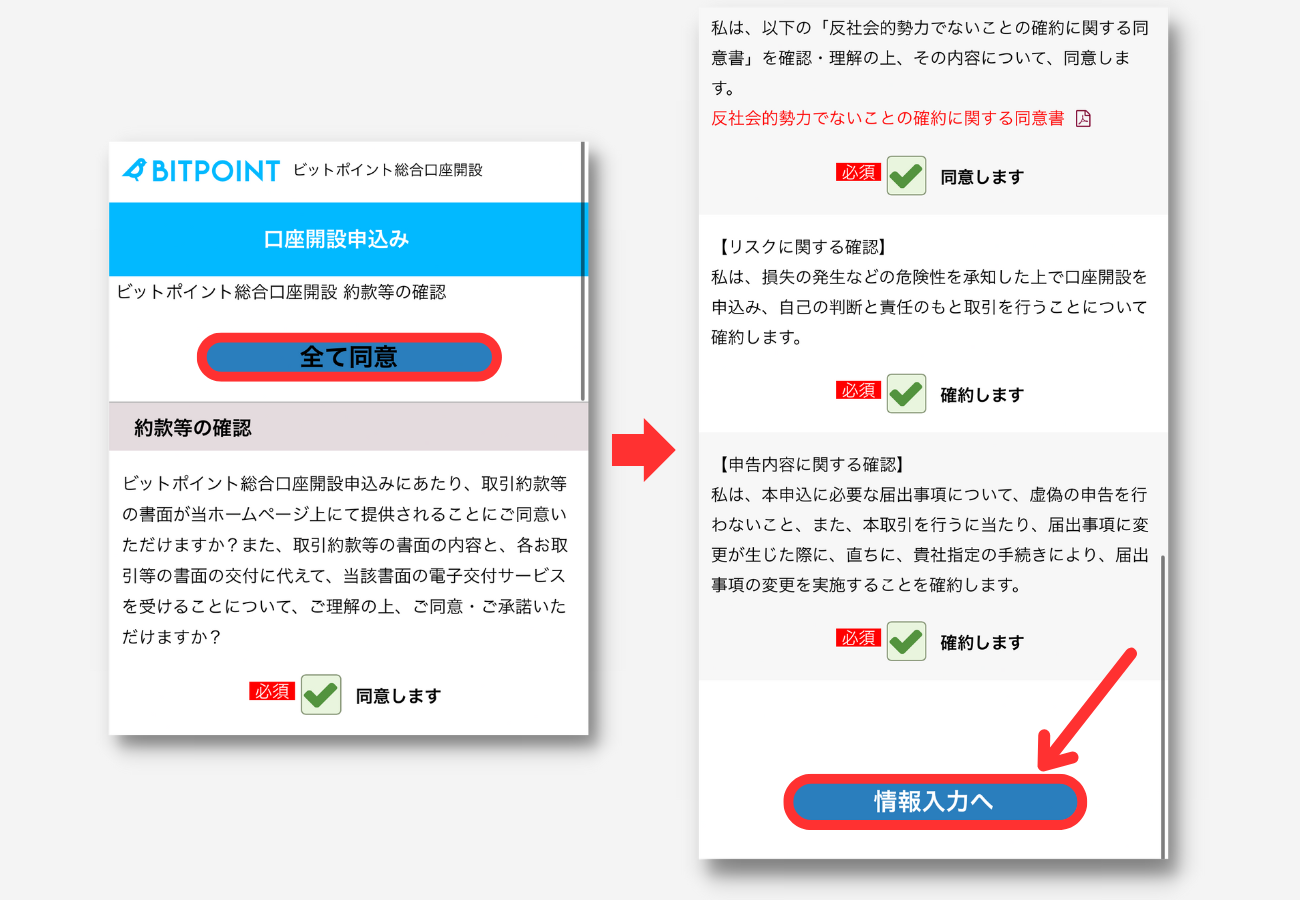 BITPOINTで口座開設する手順6