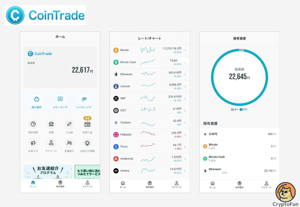 CoinTradeアプリの画面キャプチャ